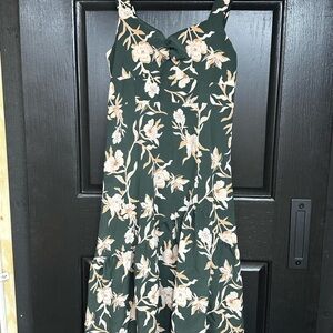 Maurices Dark Green Floral Midi Dress